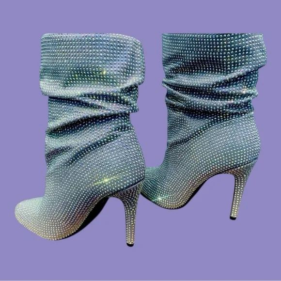 Nine West Stiletto Boots Women's Rhinestone Boots High Heeled Size 7.5 BRAND-NEW - Picture 11 of 11